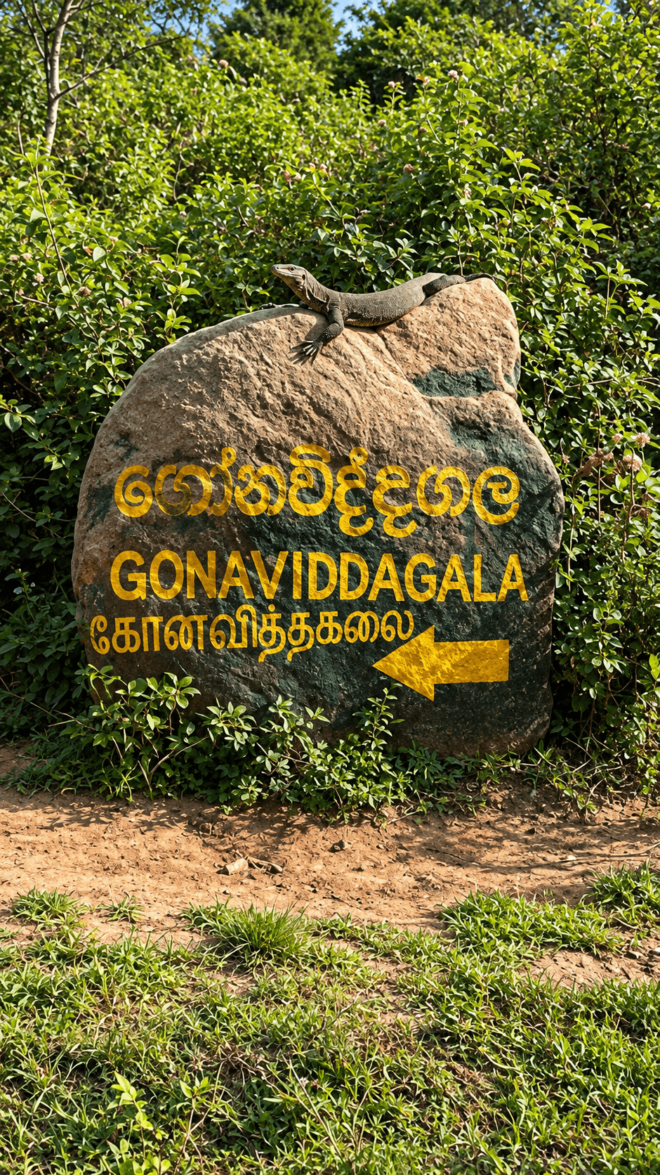 Gonaviddagala Boulder Sign with Monitor Lizard